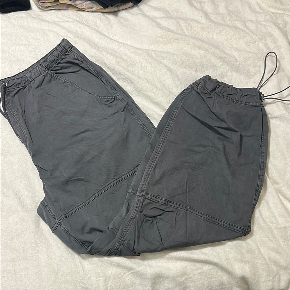 Gray Drawstring Cargo Pants - image 2